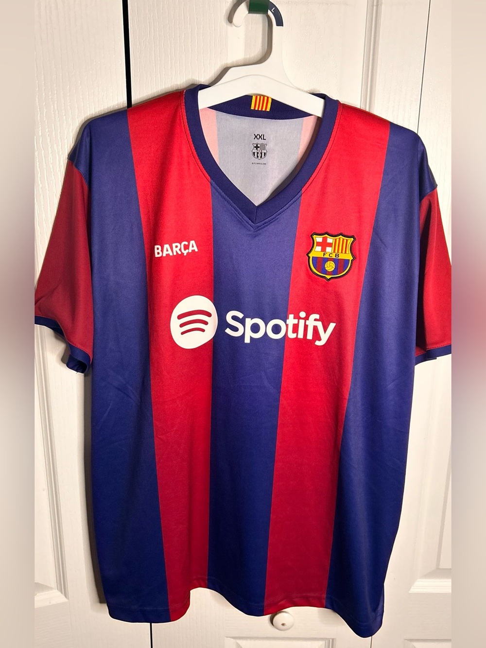 FC Barcelona Men’s Home Jersey Spotify Logo XXL Red‎ & Blue Shirt Lightweight